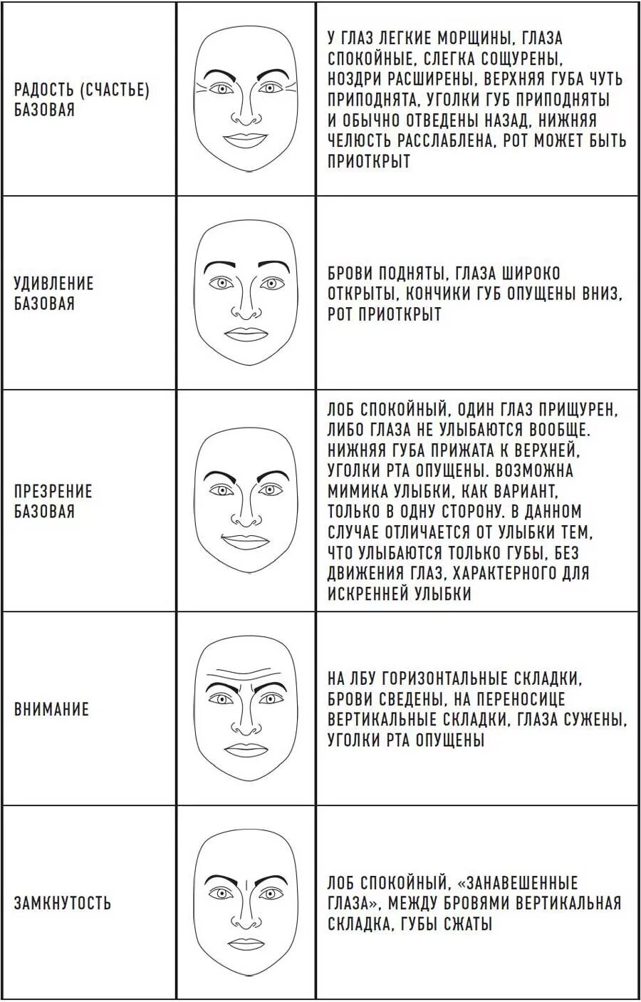 Характеристика мимики. Мимика таблица. мимика лица в схемах. таблица мимики лица. описание выражения лица.