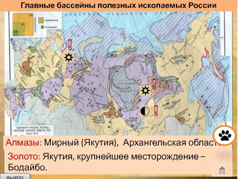 Карта бассейнов месторождений полезных ископаемых России. Основные бассейны и месторождения полезных ископаемых в России. Бассейны месторождений полезных ископаемых в России карта. Назовите крупнейшие месторождения