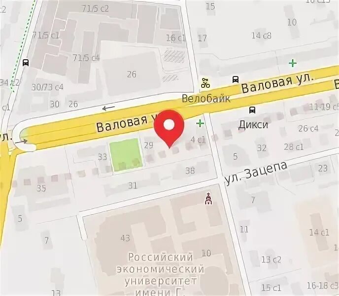 Ул Валовая д 35 на карте Москвы. Валовая 35 метро ближайшее.