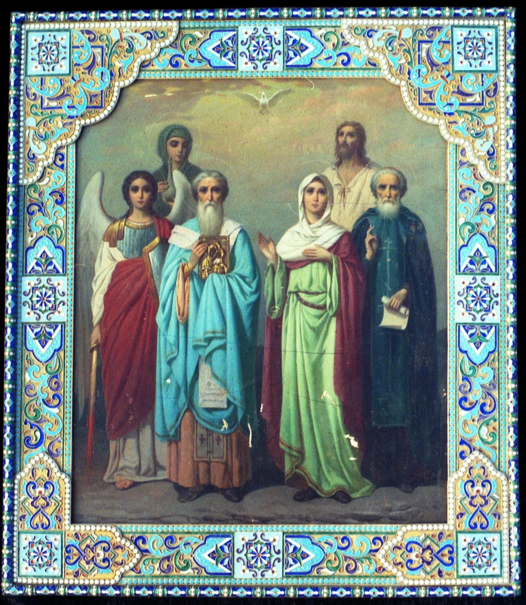 троица икона святой троицы мстера. русские иконописи 19 века. иконы начало 20 века. икона «святые покровители русской земли».