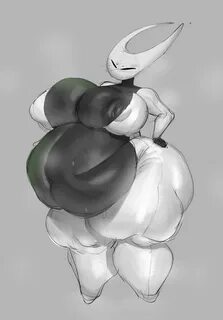 hornet (hollow knight), hollow knight, black and white, exposed breast, fat...