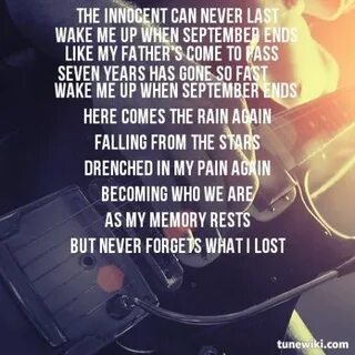 Текст wake me up when september ends
