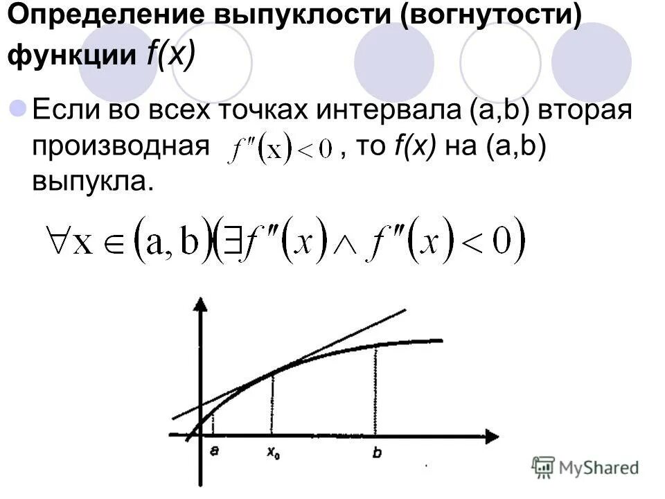 Определение выпуклости графика функции. Вторая производная функции выпуклость вогнутость графика. интервалы выпуклости и вогнутости функции. промежутки выпуклости и вогнутости функции. вогнутость и выпуклость функции вторая производная.