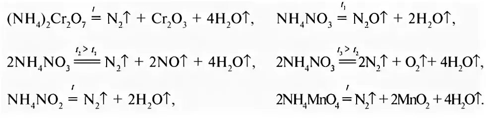 Нитрат аммония вода реакция. Разложение нитрата и нитрита аммония. Термическое разложение нитрата аммония. Реакция разложения нитрита аммония. Разложение нитрата аммония.