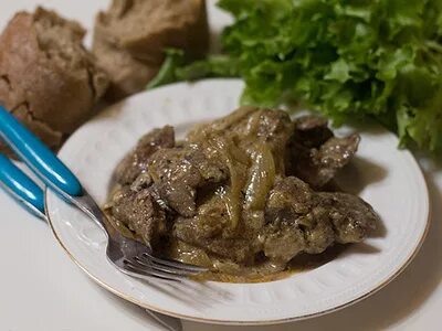 Печень куриная тушеная калорийность