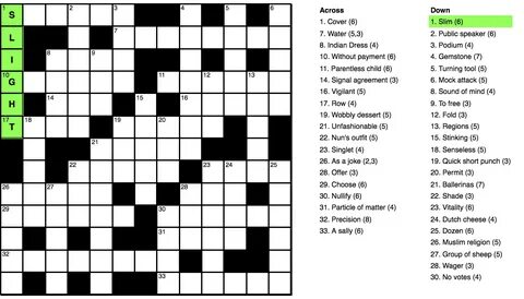 Pure CSS Crossword (CSS Grid) - Bram.us.