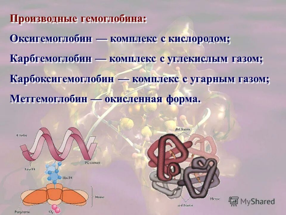 Оксигемоглобин. Оксигемоглобин