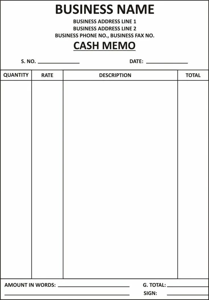 Cash bill. Cash bill. Memos. Cash bill gfk. Sales memo.
