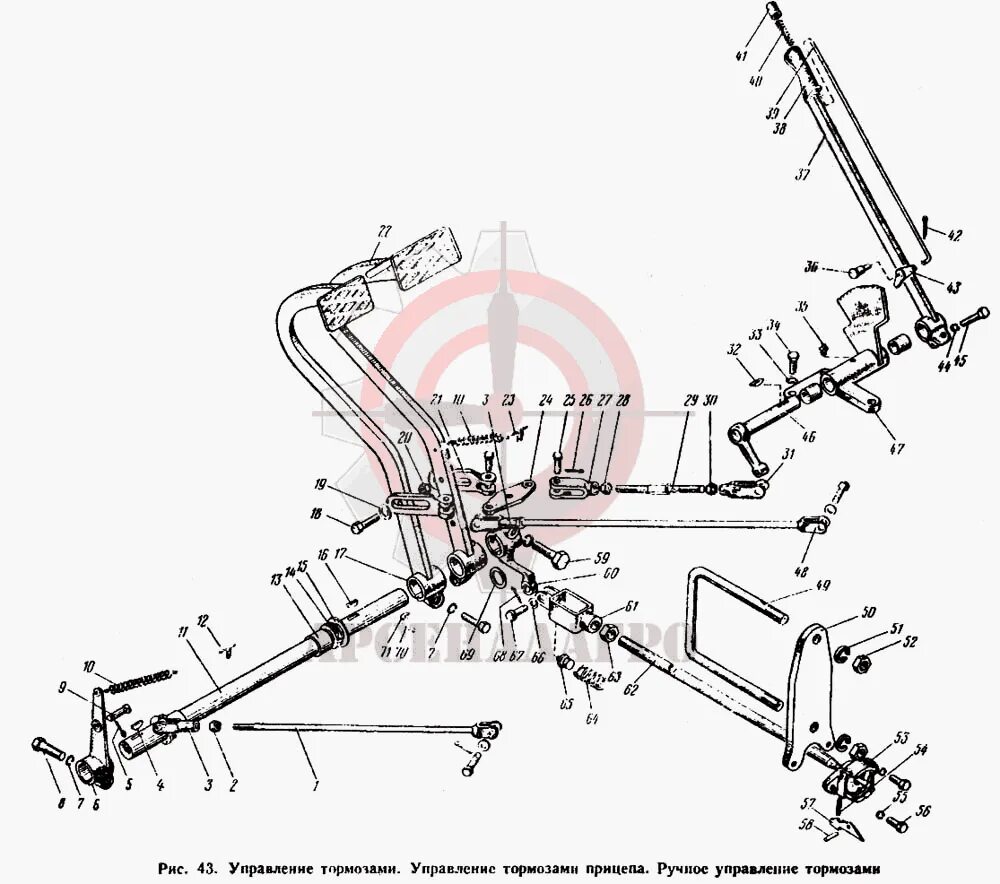Стояночный тормоз 6. Тормозная система ЮМЗ 6. Тормозная система трактора ЮМЗ-6. Управление тормозами ЮМЗ-6кл. Тормозной механизм ЮМЗ 6.