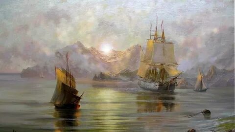 Картина утро на море