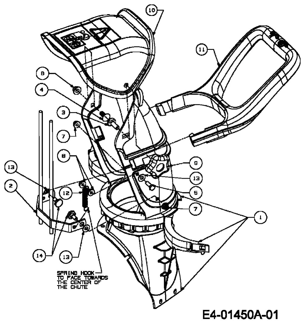 Желоб выброса MTD st380d. MTD 31a-611d678 запчасти. MTD 380d снегоуборщик. Поворотный механизм желоба снегоуборщика. Выброс для снегоуборщика