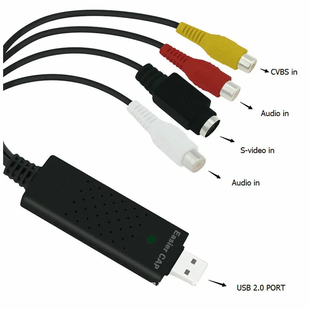 Оцифровка видеокассет easycap. Easycap usb 2.0. устройство для захвата видеосигнала easycap usb 2.0. переходник для видеомагнитофона к компьютеру юсби. vhs to digital converter usb 2.0.