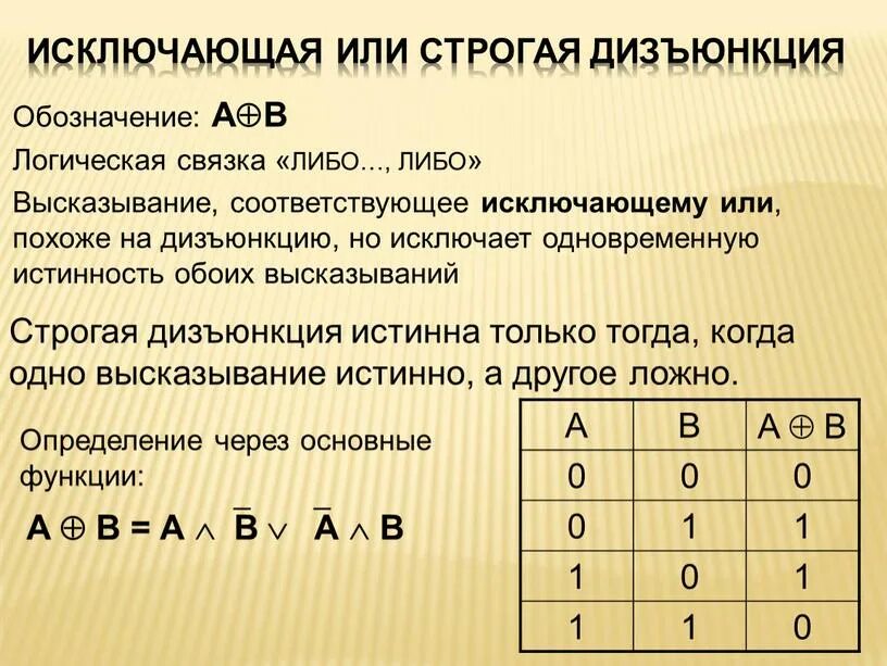 Какие из следующих высказываний истины