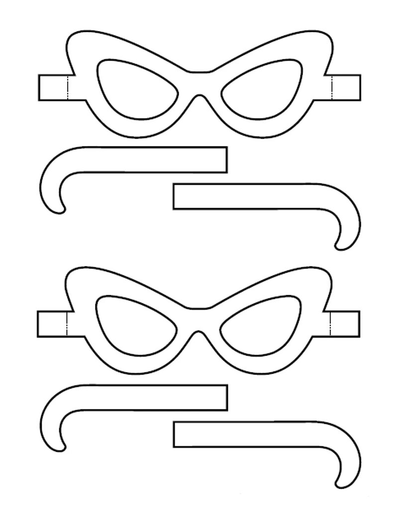 Трафарет очков. Очки из картона. Поделка очки. Трафарет очков из бумаги. Как можно сделать очки