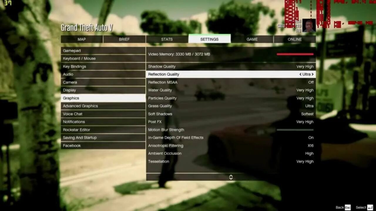 Настройки ГТА 5. Меню графики ГТА 5. Скрин настроек ГТА 5. Setting gta 5