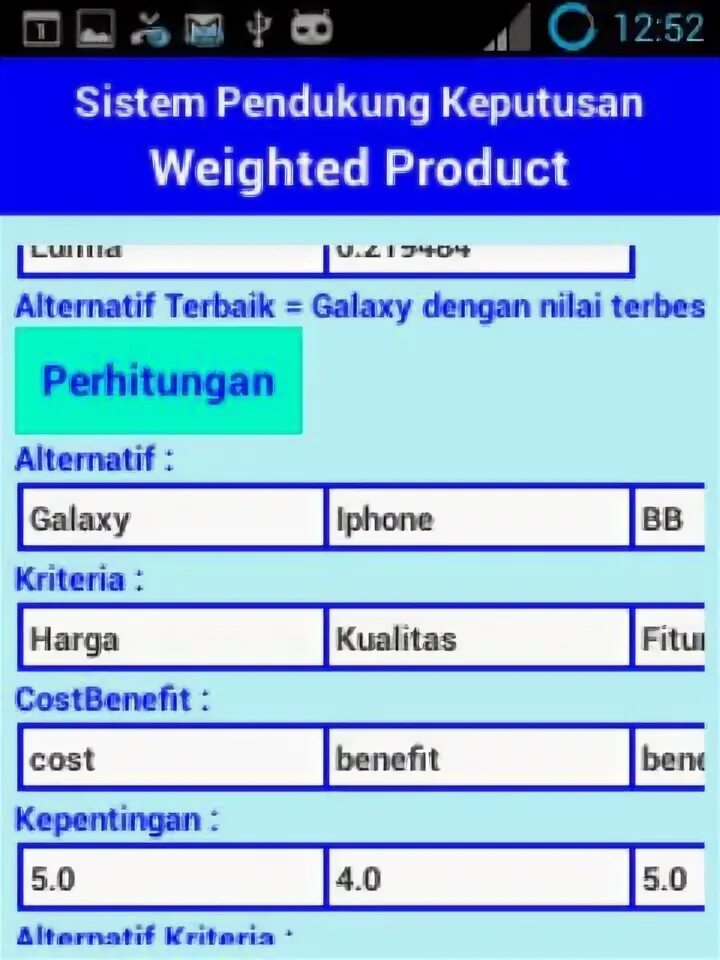 Weighted products. Weighted products