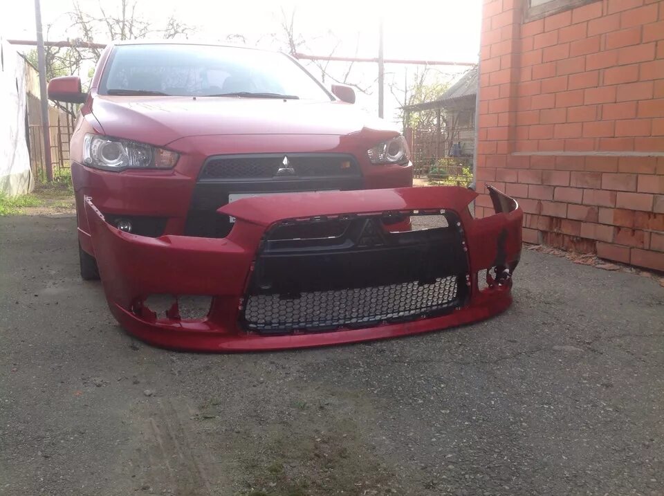 Тюнинг переднего бампера на Mitsubishi Lancer X