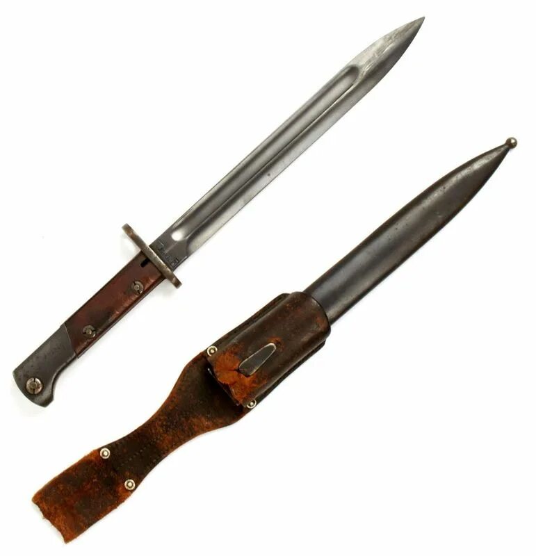 Штык нож на маузер к98 югославия. Штык нож швейцария 1918 год от винтовки шмидт рубин. Штык маузер 1909. Штык к винтовке маузер. Штык к винтовке маузер.