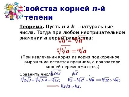 Перед корнем стоит минус
