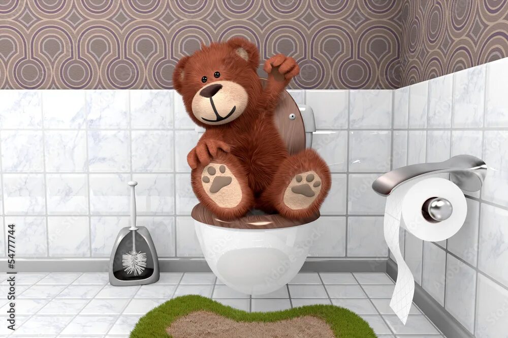 Do Bears S**t in the Woods? Stock Illustration - Illustration of crouching, toil
