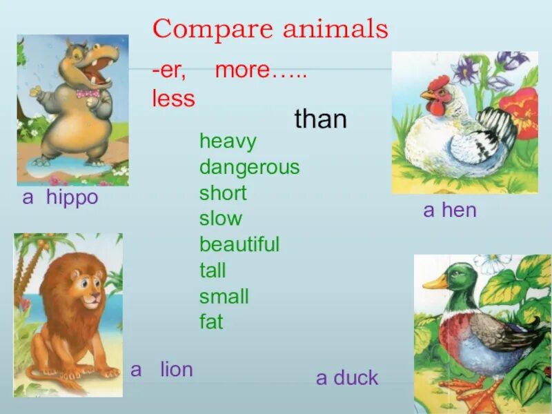 Comparing animals. Сравнить животных на английском языке. Comparative animals. Задания на comparative and superlative adjectives. Compare animals.