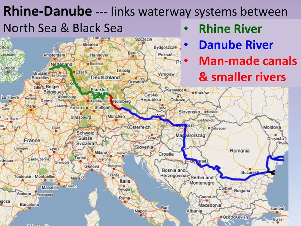 Страны через которые протекает дунай. Рейн майн Дунай канал на карте. Водный путь Рейн-майн-Дунай. Река Рейн и Дунай на карте Европы. Рейн-майн-Дунай на карте.