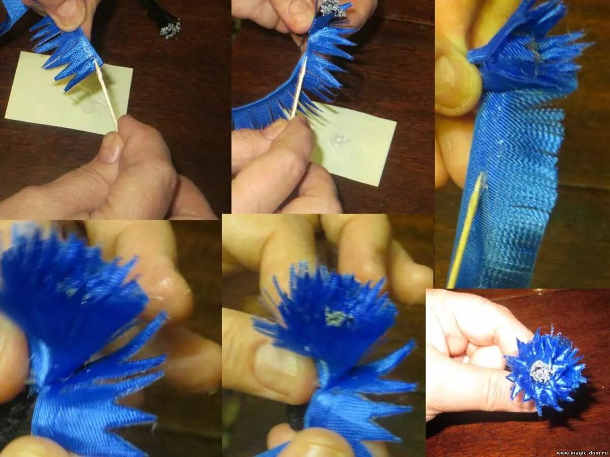 василек из гофрированной бумаги мастер класс. василек из гофрированной бумаги. аппликация василек из цветной бумаги. василек из бумаги. как сделать василек.