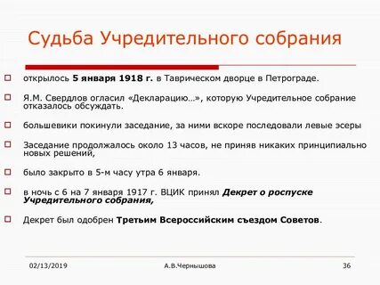 Итоги учредительного собрания