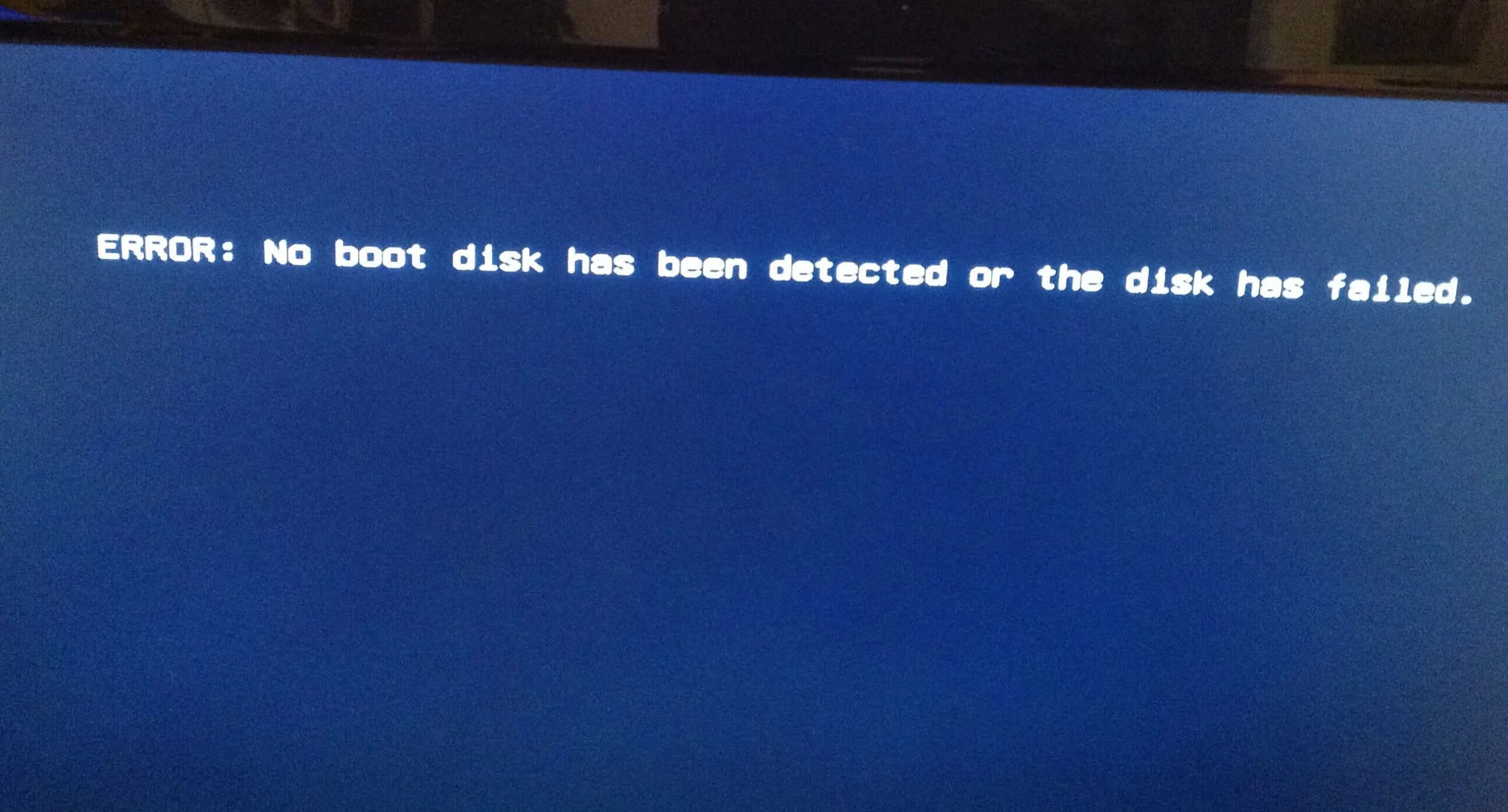 Ошибка загрузки на диск. No Boot Disk has been detected. No Boot Disk has been detected or the Disk has failed. Disk Boot failure. Disk Boot failure detected.