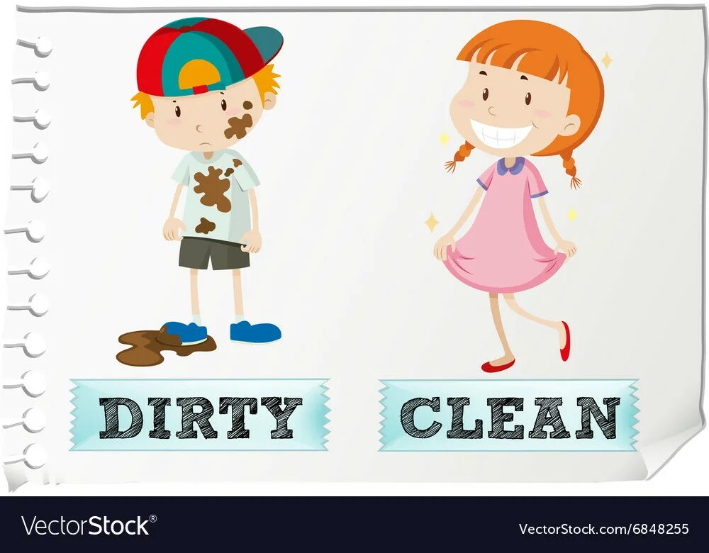 Грязный чистый на английском. Карточки чистый грязный для малышей. Грязный и чистый ребенок. Clean Dirty.