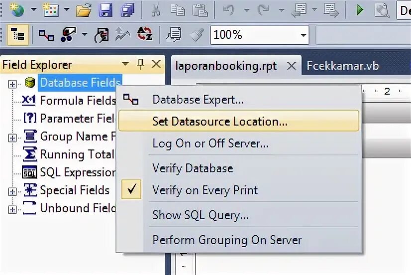 Database fields