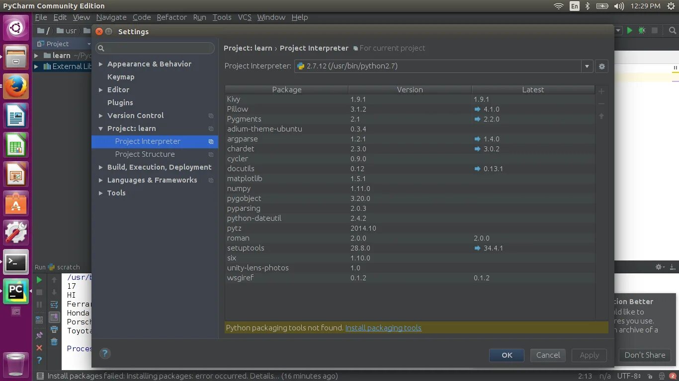 Pycharm terminal