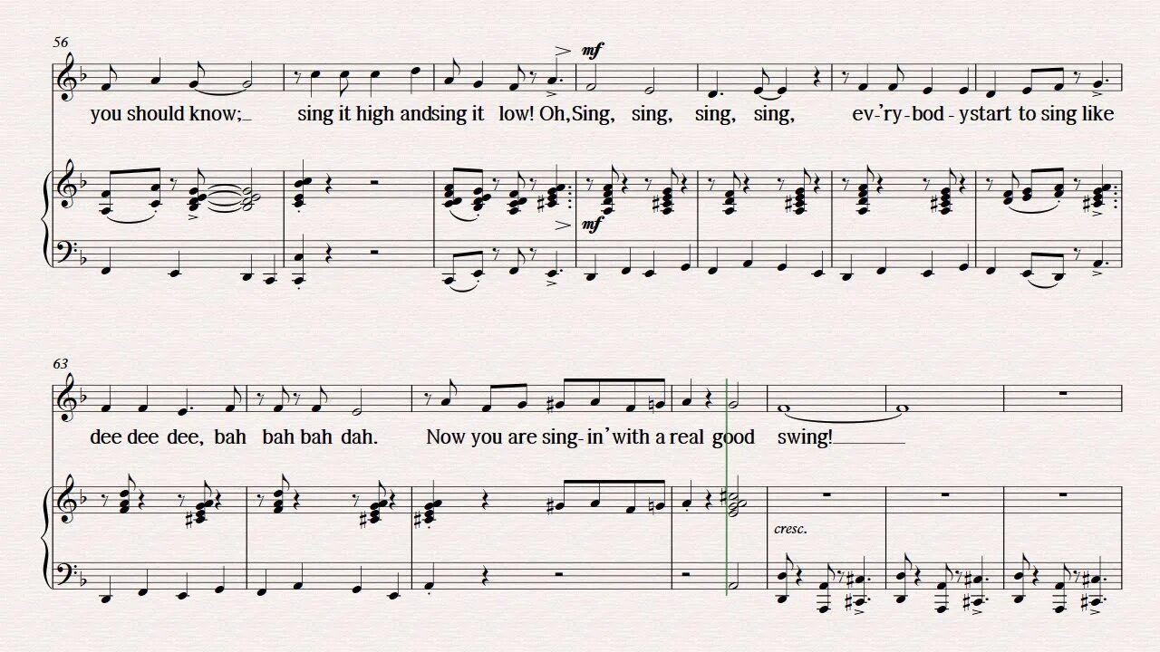 Песня i sing a song. Sing Sing Sing Ноты. Синг Синг Синг песня. Ноты Sing, Sing a Song. Ken Wilbard Sing Sing a Song.