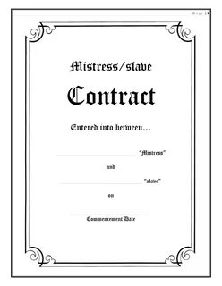 Femdom marriage contract.