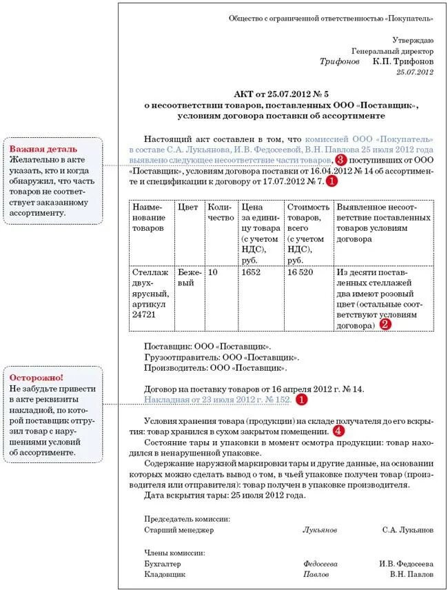 Не соответствует заявленному формату