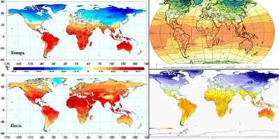 карта температур мира