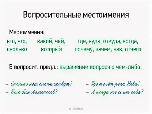 Как подчеркивать вопросительные местоимения в предложении