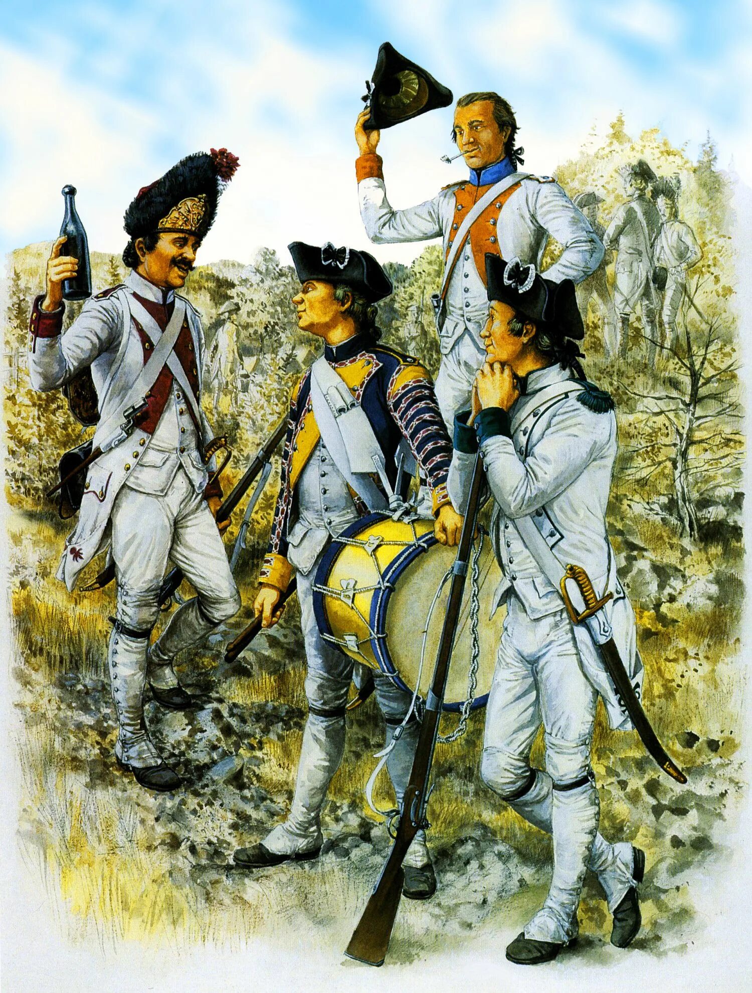 Французские гренадеры 18 века. Униформа французской армии 18 века. Армия Франции 18 век. Французские войска 18 века.