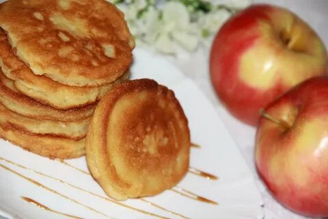 Оладьи манка яблоки