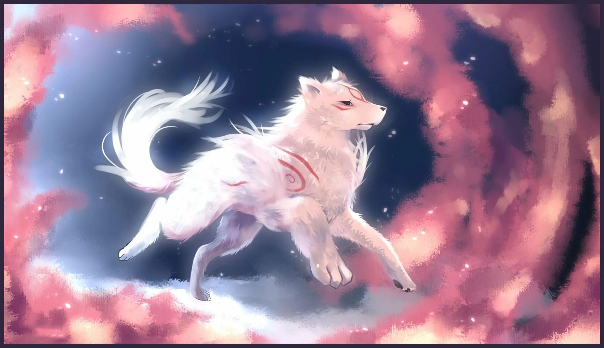 Девятихвостая Кицунэ. Девятихвостая лиса в японской мифологии. Японский волк Оками и Кицунэ. Кицунэ девятихвостый волк.