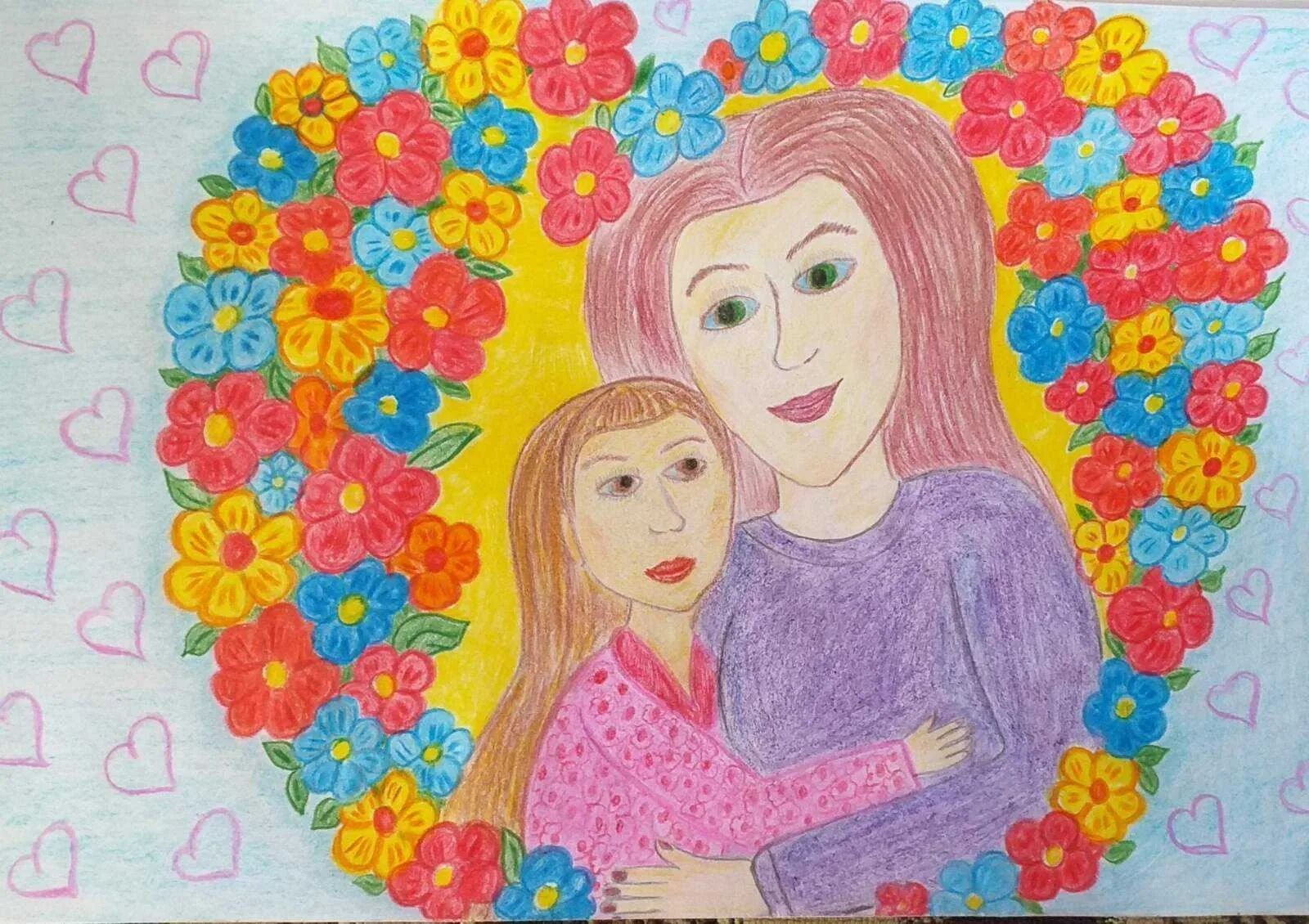 Рисунок мамы. Рисунок ко дню матери. Оригинальный рисунок мамы. Рисунок ко дню матери 6 класс. Портрет восковыми мелками.