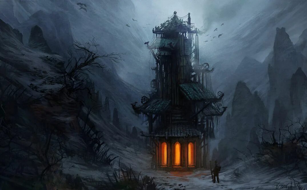 Магическая башня. Обливион обсерватория. Сторожевая башня фэнтези арт. Башня мага. Башня медива.