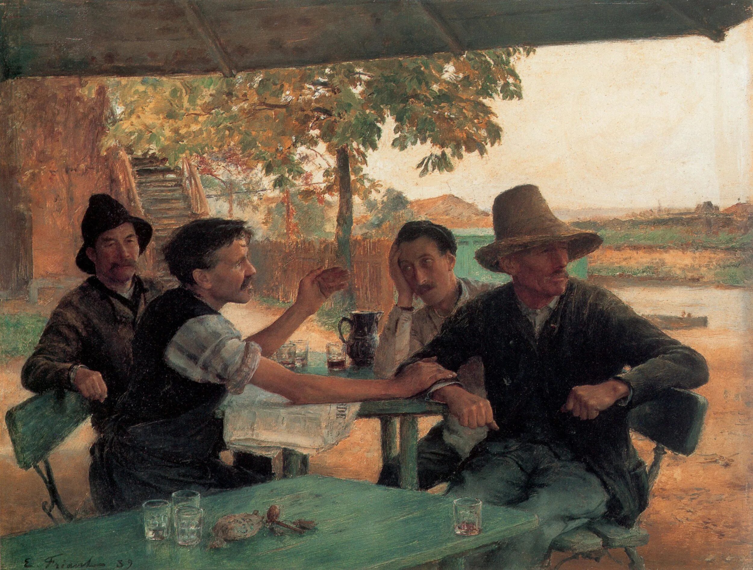 Французский художник Emile Friant (1863-1932).. С разговором со сюжетом