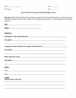 Book report example
