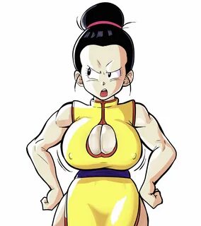 pseudocel, chichi, dragon ball, black hair, cleavage, huge breasts.