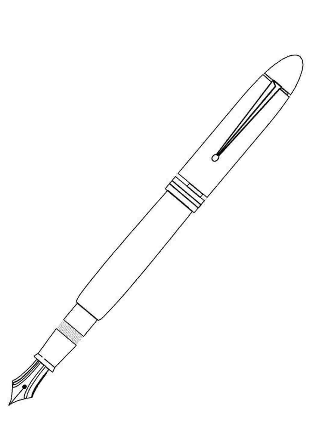 Ручка распечатать картинку. Перьевая ручка сбоку контур. Ручка раскраска. Ручка раскраска для детей. Эскизы ручкой.