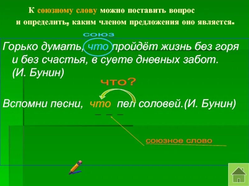 Как определить каким членом предложения является слово. Вопросы к союзным словам. Как определить каким членом предложения является Союзное слово.