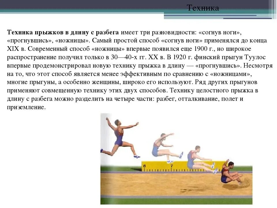 Особое внимание прыгуну в длину необходимо уделять. Прыжок в длину с разбега техника выполнения. Цель фазы отталкивания в прыжках в длину с разбега:. Прыжок в длину с разбега в легкой атлетике техника. Техники выполнения прыжка в длину с разбега.