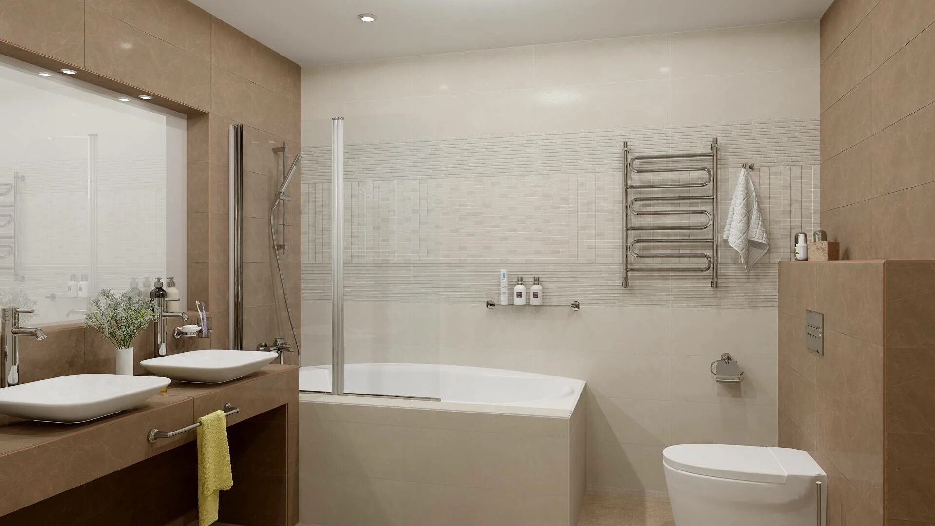 Бежевая ванная. Низида керама марацци в интерьере. Интерьеры ванных комнат в современном стиле. Ванная в бежевых оттенках. Дизайн бежевой ванной.