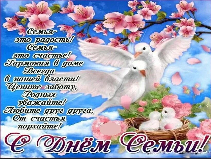 С днём семьи любви и верности поздравления. Поздравления с днём семьи любви. С днём семьи открытки. Открытка с поздравлением семьи. С днём семьи открытки.